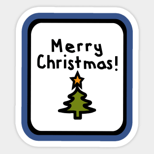 Framed Merry Christmas Tree Sticker